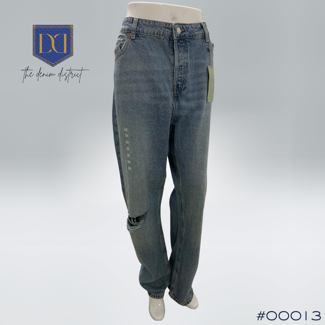 #00013 Baggy Bootcut Ripped High Rise Regular Jeans - Denim blue - Ladies | H&M