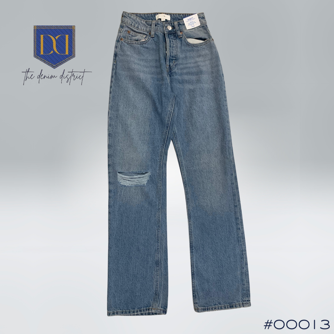 #00013 Baggy Bootcut Ripped High Rise Regular Jeans - Denim blue - Ladies | H&M