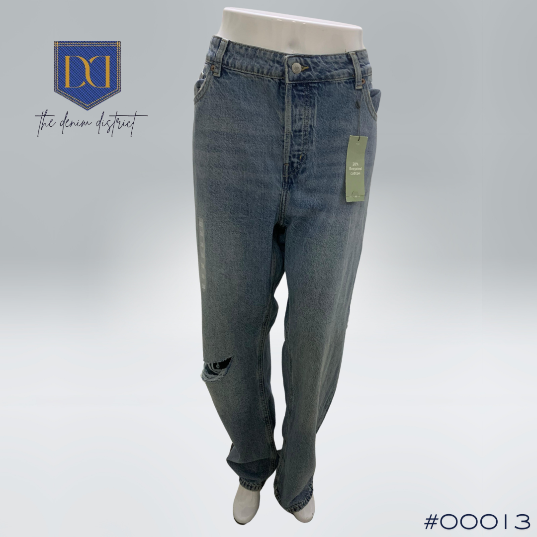 #00013 Baggy Bootcut Ripped High Rise Regular Jeans - Denim blue - Ladies | H&M