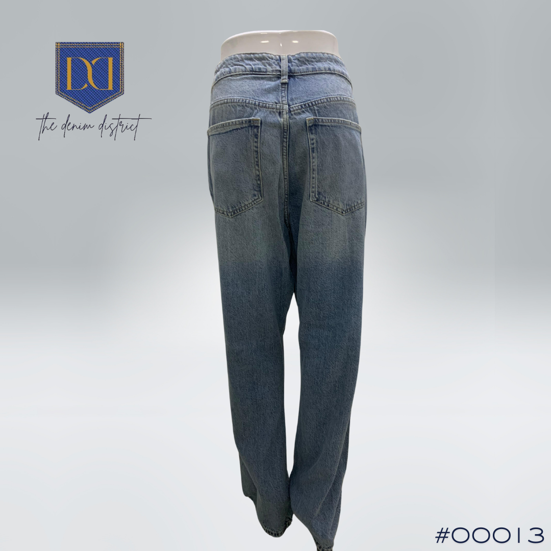 #00013 Baggy Bootcut Ripped High Rise Regular Jeans - Denim blue - Ladies | H&M