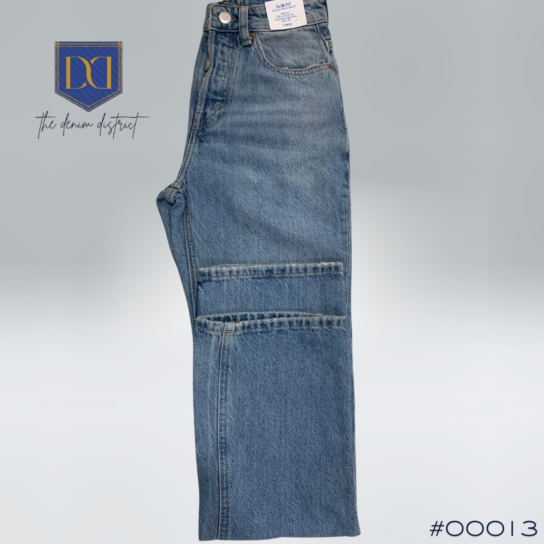 #00013 Baggy Bootcut Ripped High Rise Regular Jeans - Denim blue - Ladies | H&M