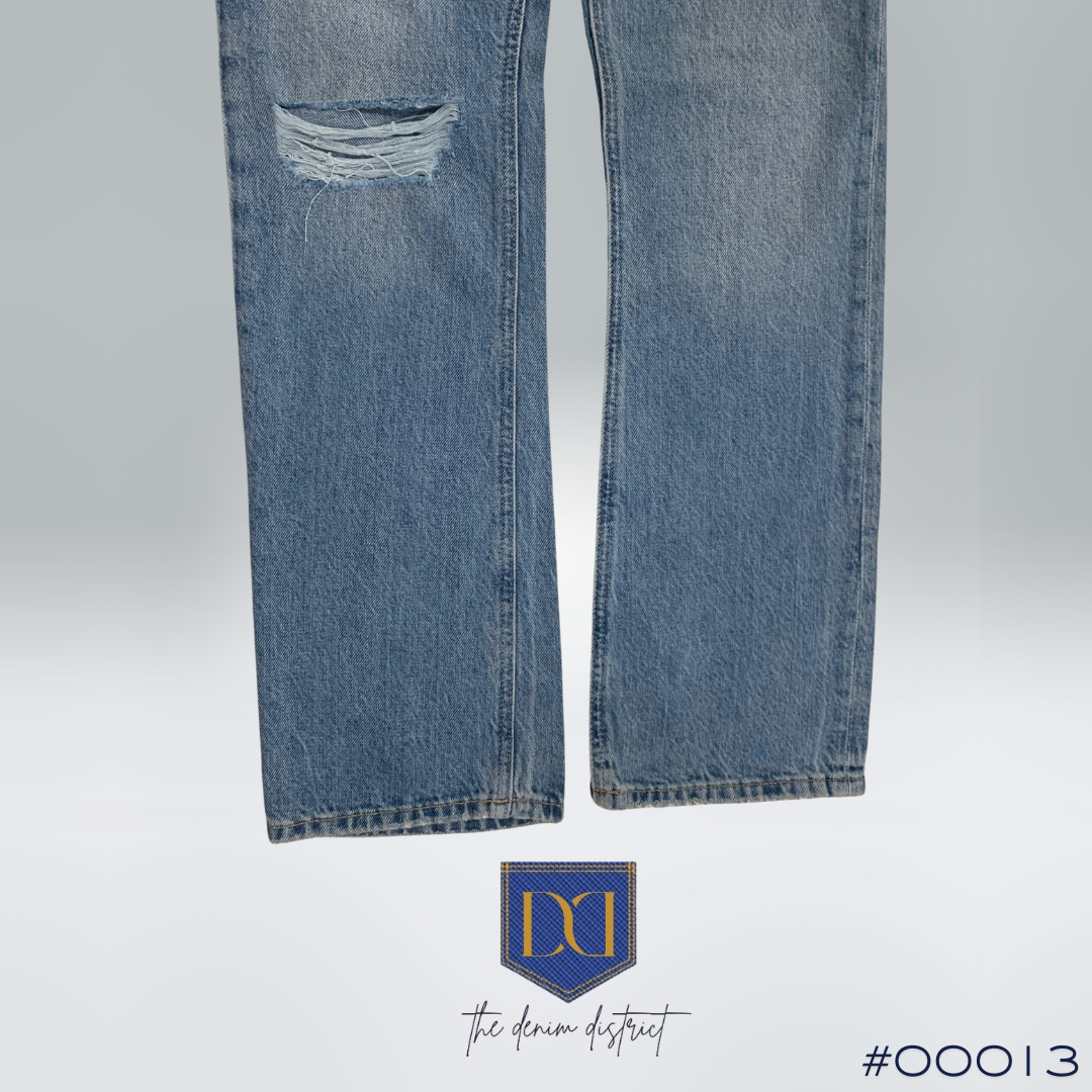 #00013 Baggy Bootcut Ripped High Rise Regular Jeans - Denim blue - Ladies | H&M