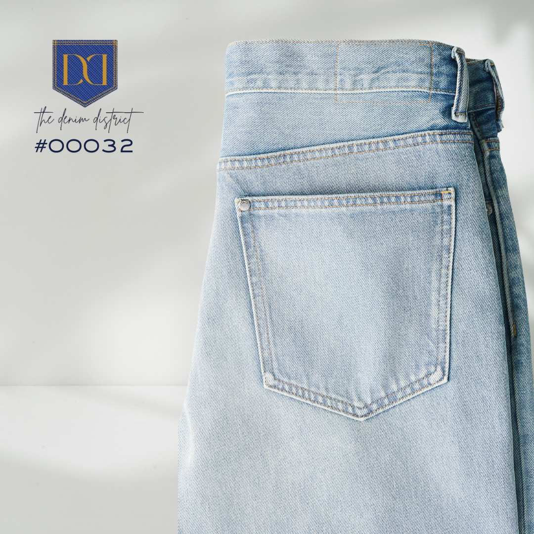 #00032 Men's H&M Baggy Fairfax Relaxed Fit Jeans - Pale Denim Blue | Stacked Ankle Design