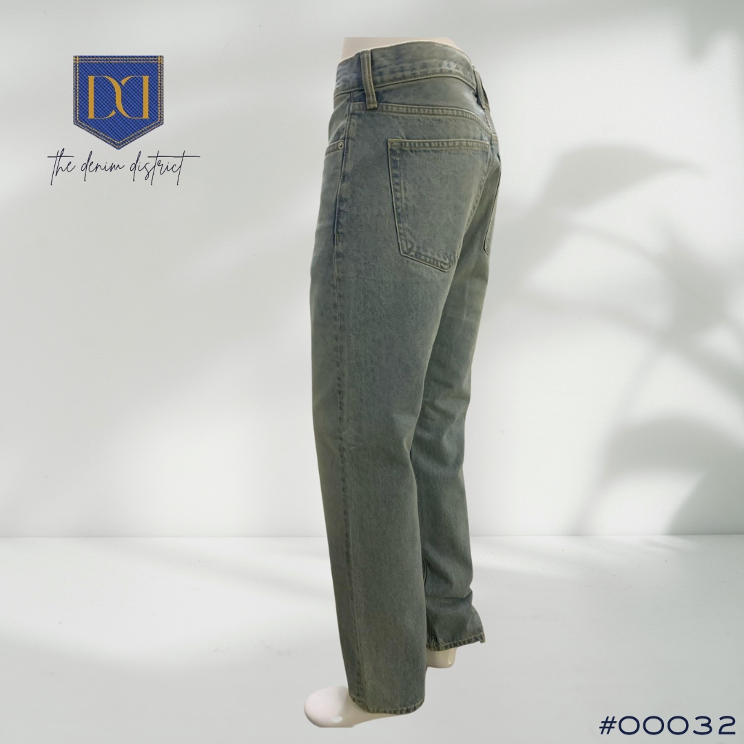 #00032 Men's H&M Baggy Fairfax Relaxed Fit Jeans - Pale Denim Blue | Stacked Ankle Design