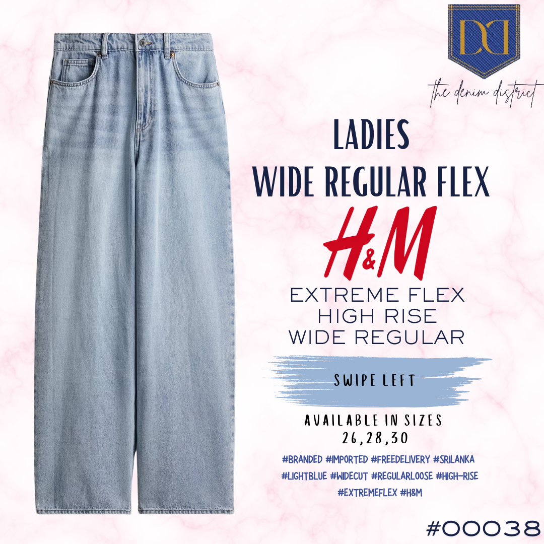 #00038 Women's H&M Wide Regular Jeans | Light Denim Blue | Extreme Flex