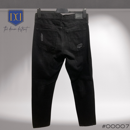 #00007 Mens' Black-Grey Ripped Slim Loose Fit Jeans | Forever 21