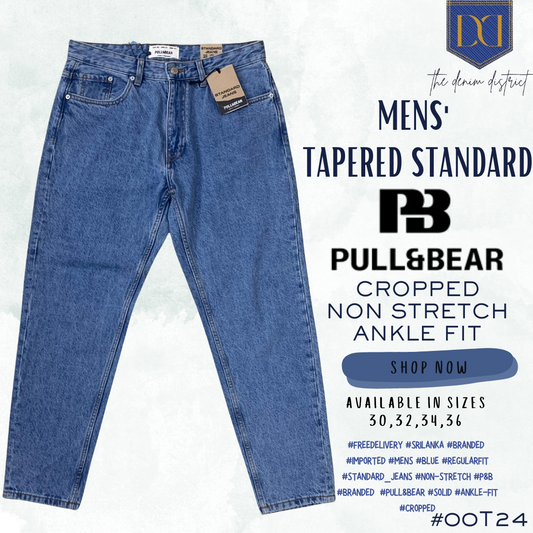 #00T24 Men's Ankle Fit Standard Jeans | Non-Stretch Denim | Pull & Bear