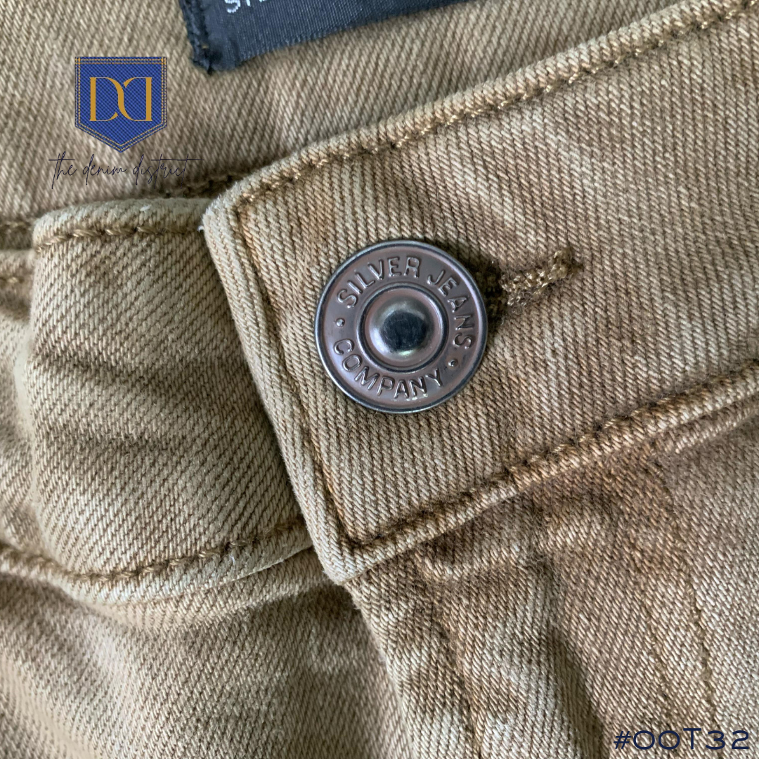 #00T32 Men's Silver Jeans Eddie Straight Relaxed Fit | Dark Beige | Performance Stretch Denim | Tapered Leg