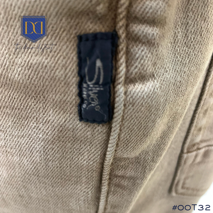 #00T32 Men's Silver Jeans Eddie Straight Relaxed Fit | Dark Beige | Performance Stretch Denim | Tapered Leg
